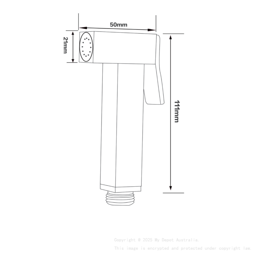 Square Brushed Nickel Brass Toilet Bidet Spray Kit with PVC Hose