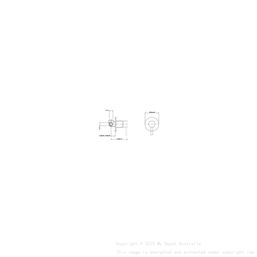 Lucid Pin Series Round Brushed Gold Shower/Bath Wall Mixer(80mm Cover Plate)