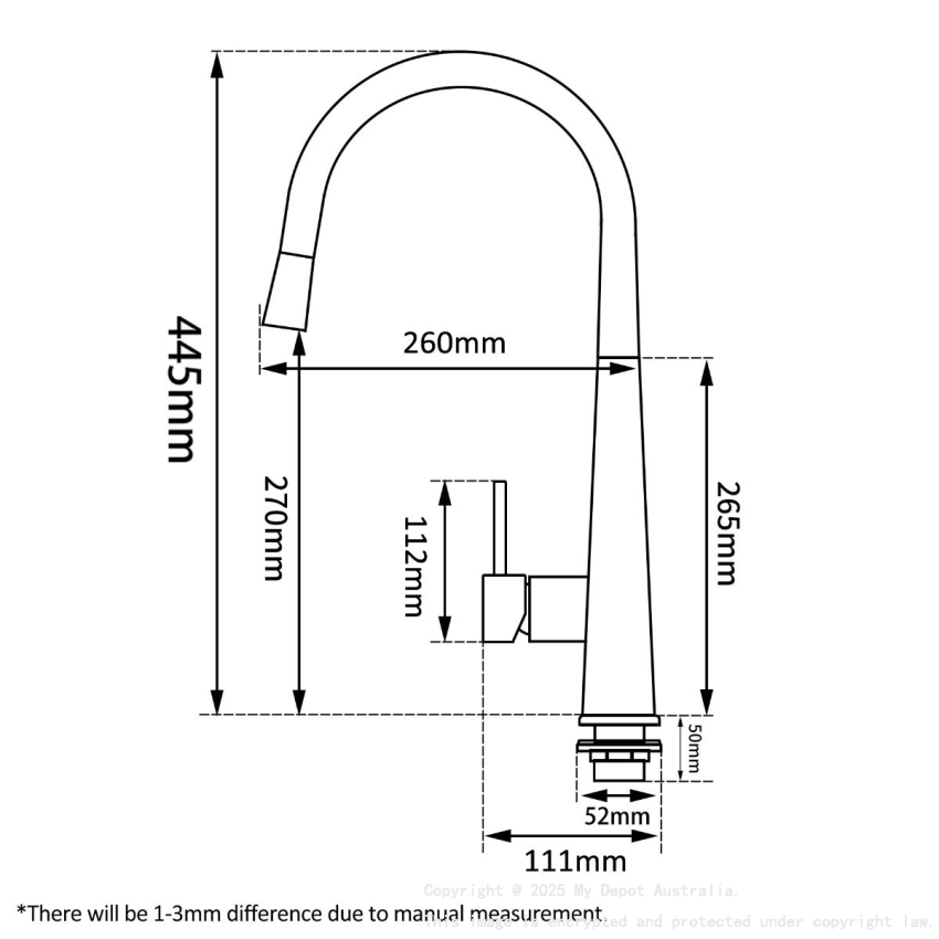 Round Brushed Yellow Gold Pull Out Kitchen Sink Mixer Tap