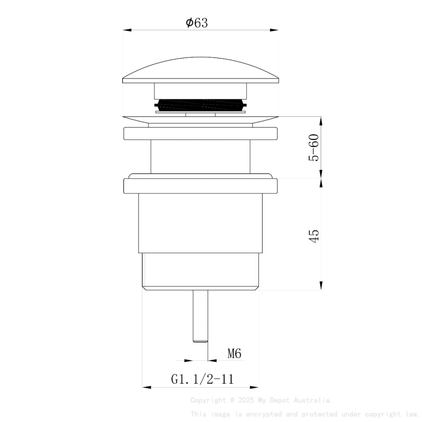 Universal Pop Up Waste Gloss White