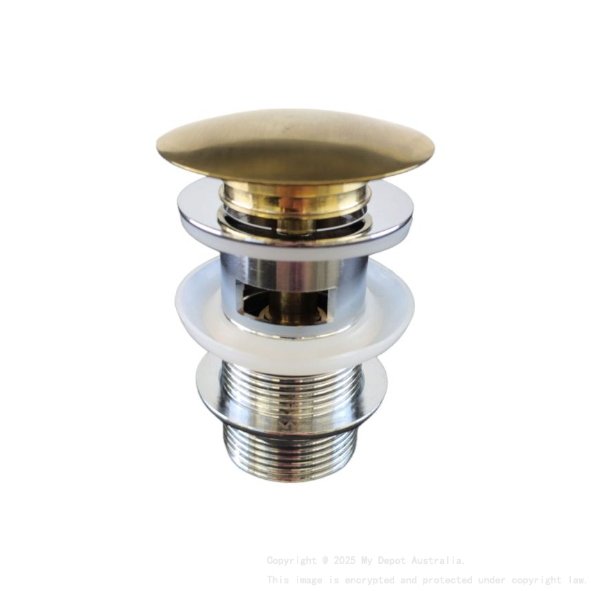 32/40mm Chrome Solid Brass Basin Pop Up Waste With Overflow