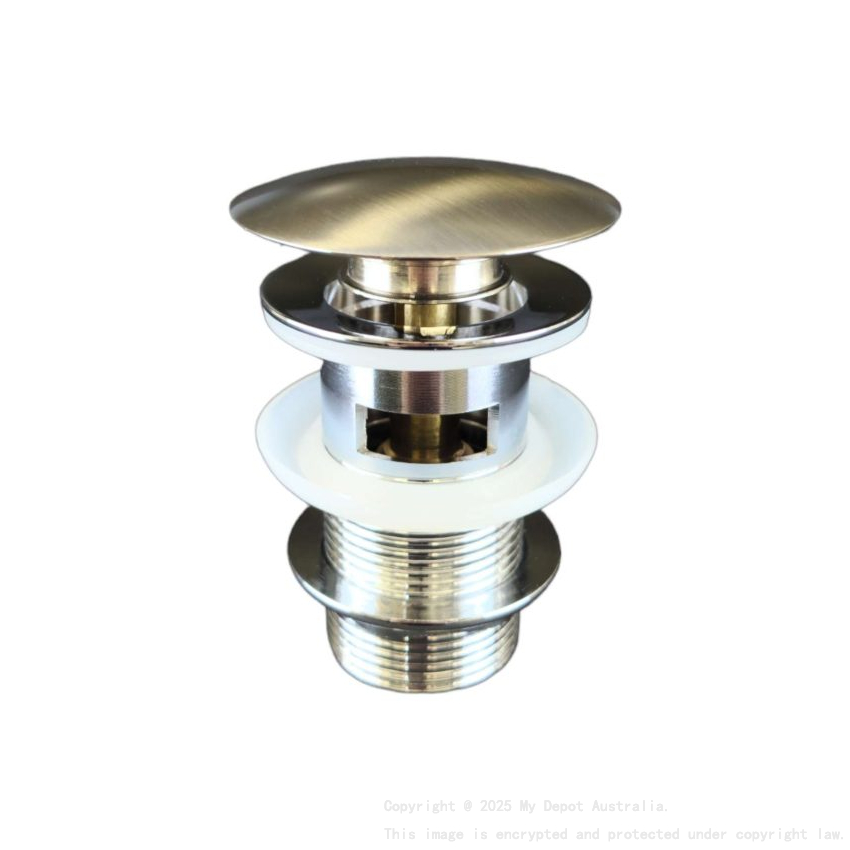 32/40mm Chrome Solid Brass Basin Pop Up Waste With Overflow