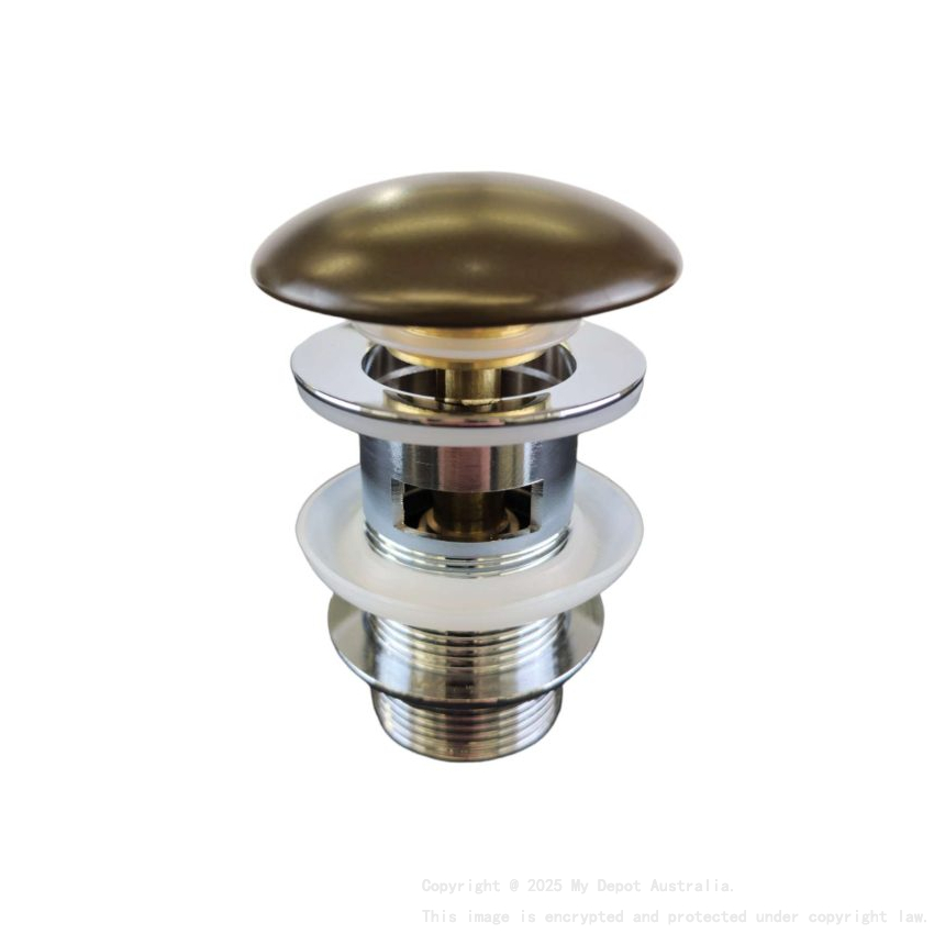 32/40mm Chrome Solid Brass Basin Pop Up Waste With Overflow