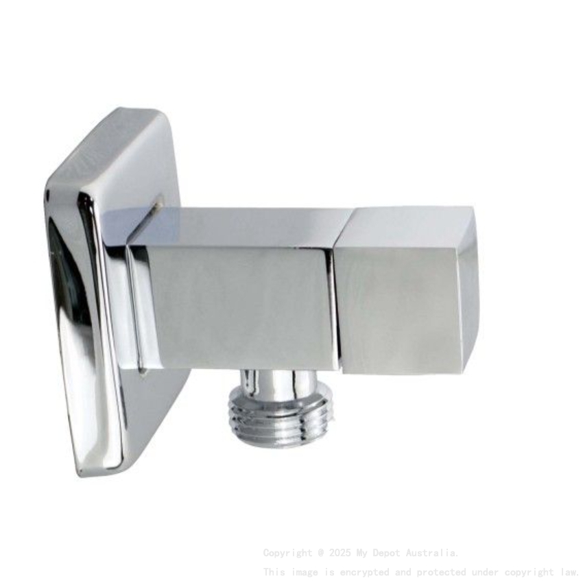 Laundry Square Chrome 1/4 Turn Washing Machine Stop Tap Pair