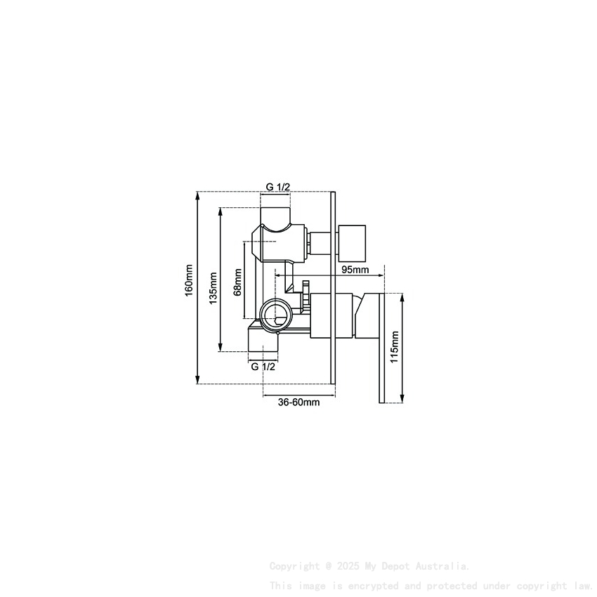 Round Chrome Shower/Bath Mixer Diverter(color up)
