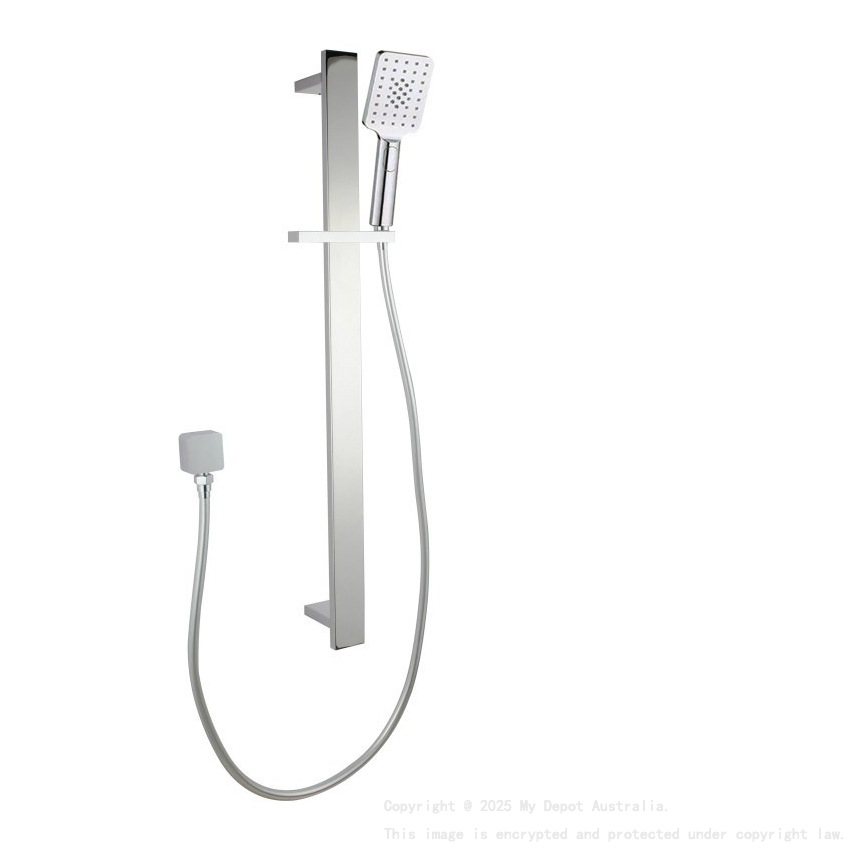 Square Chrome Sliding Shower Rail(ABS Handheld Shower)