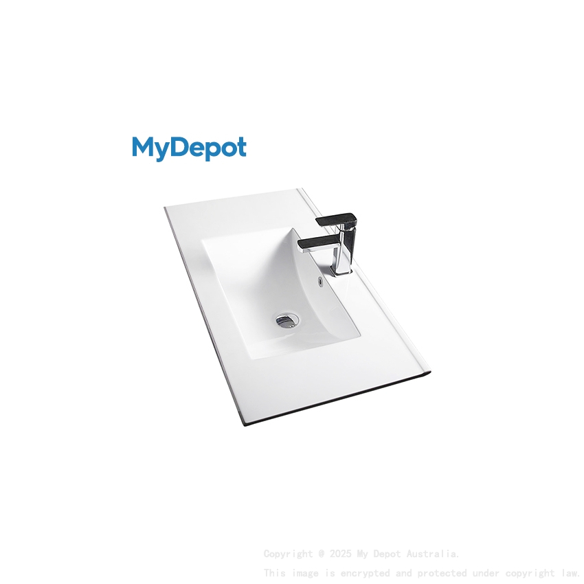 600mm Gloss White Ceramic Vanity Top