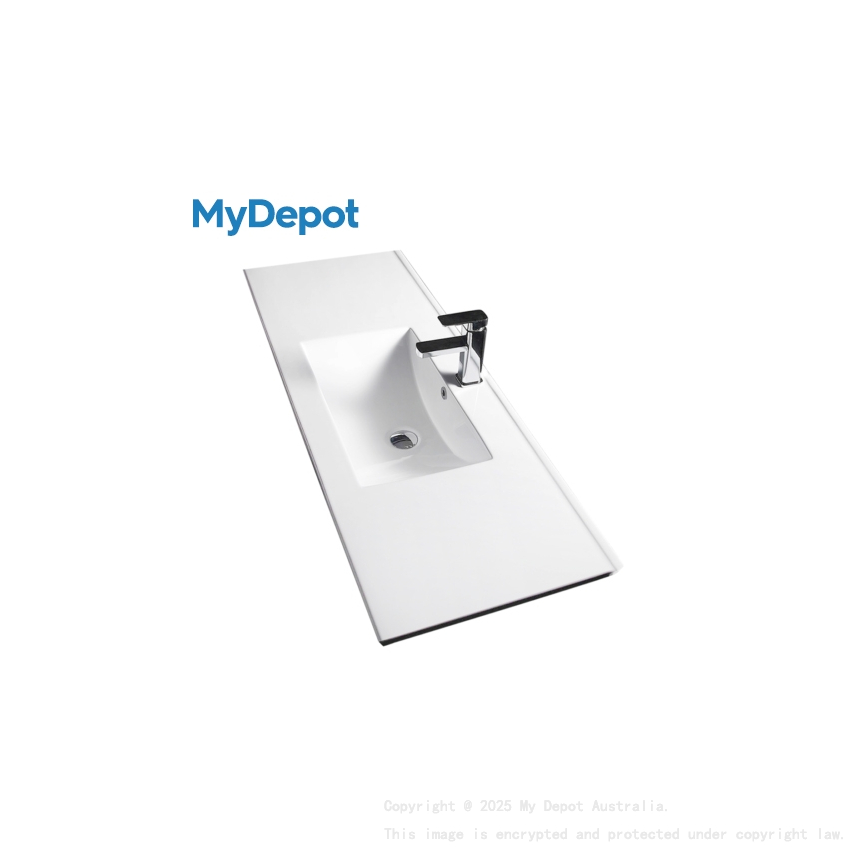 900mm Gloss White Ceramic Vanity Top
