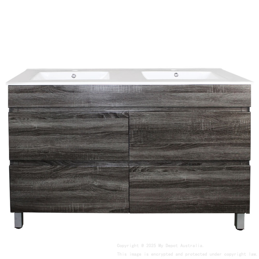 1200mm Dark Grey MDF Bathroom Vanity 4 Drawers Free Standing Cabinet Only