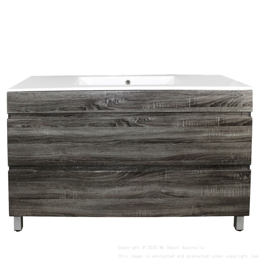 1200mm Dark Grey MDF Bathroom Vanity 2 Drawers Free Standing Cabinet Only