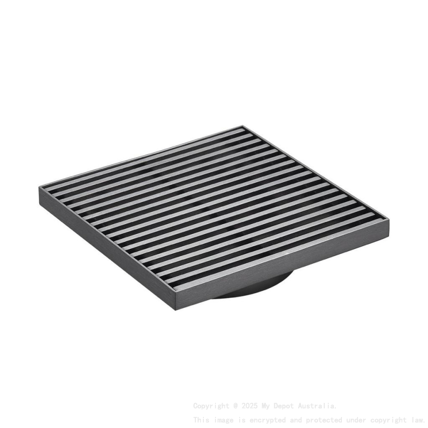 115X115mm Gun Mental Grills Square Floor Drain(80mm)