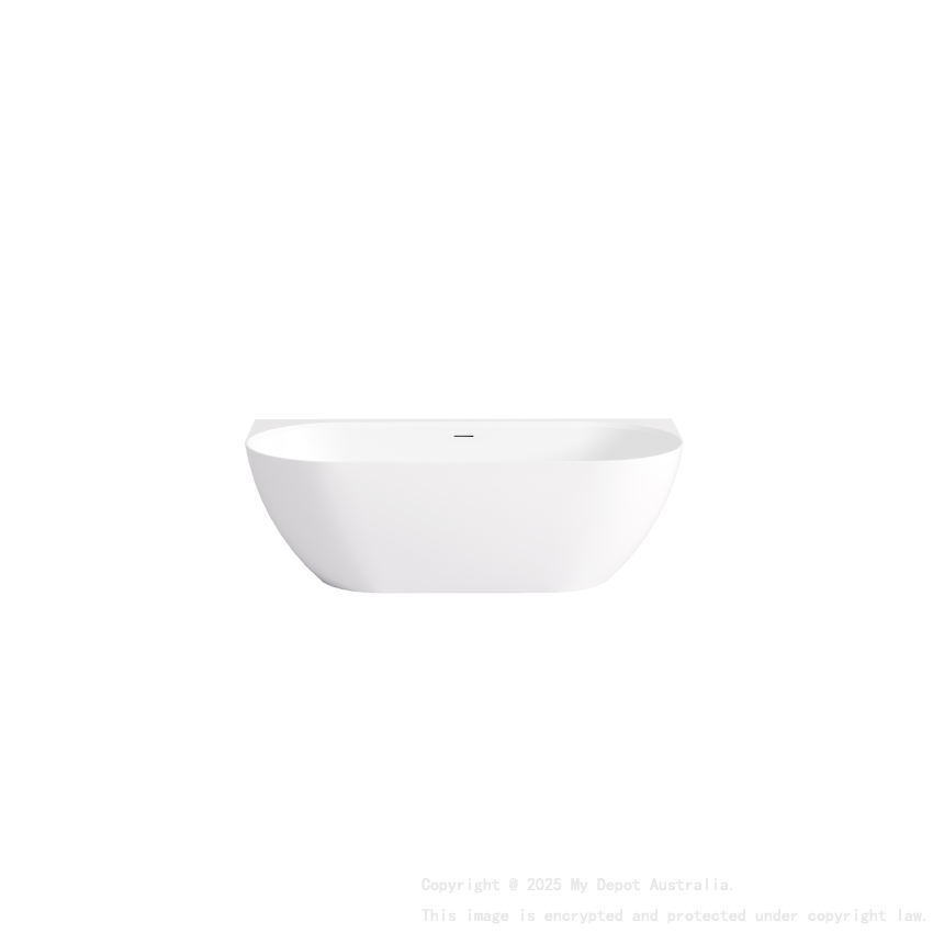 1500*770*551mm Matte White Ellips Back To Wall Free Standing Acrylic Bathtub  With Overflow Matte White Waste And Pipe Included