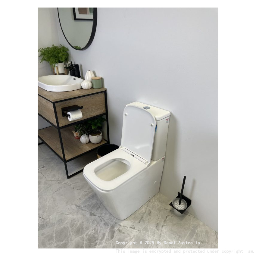 Enox Back To Wall Toilet Suite Rimless With Slim Uf Seat Cover With Universal Inlet Cistern T1