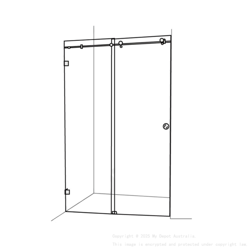 10mm Wall to Wall Frameless Shower Screens, 2 Panel, Sliding Door