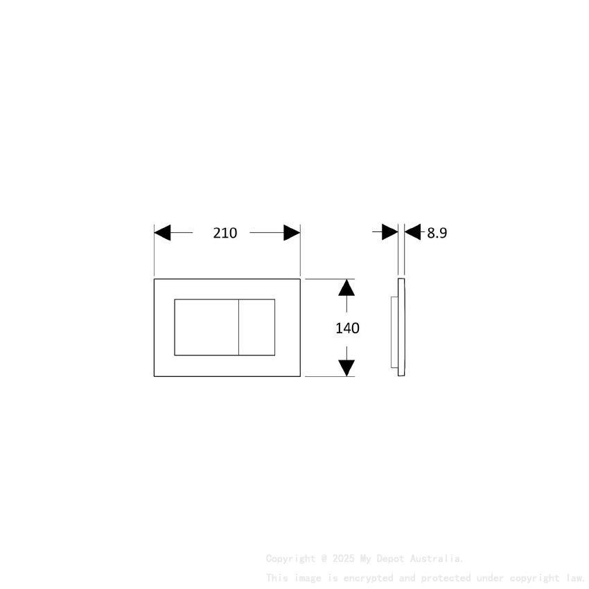 Square Chrome Button for G3005AA Chrome