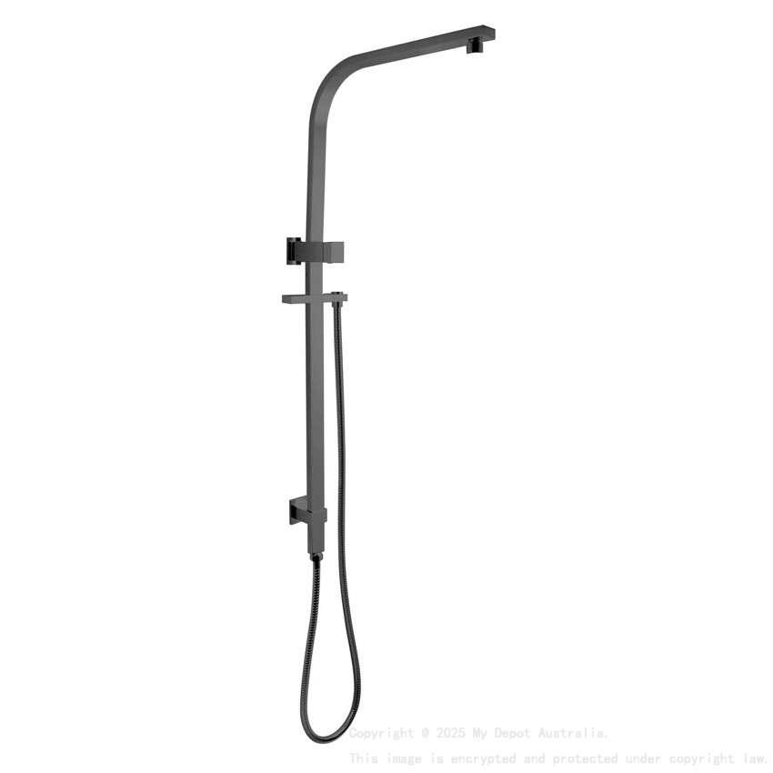 Square Brushed Nickel Shower Station without Shower Head and Handheld Shower(PVC Hose)