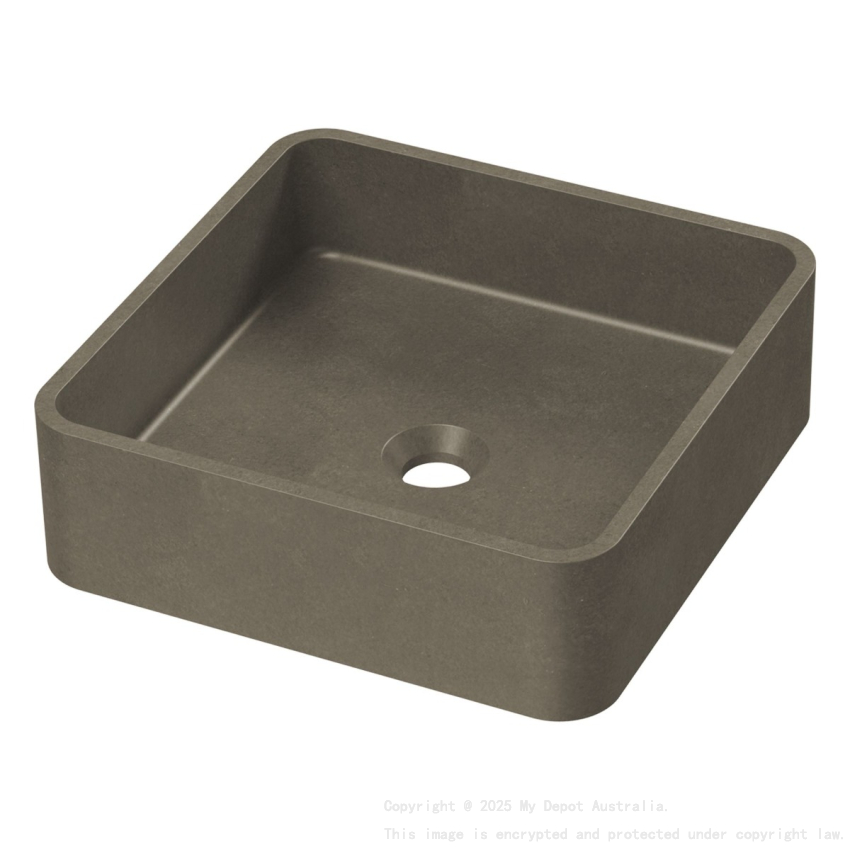 Zale Concrete Square Basin Grey 360 x 360 x 120 NTH Dark Grey