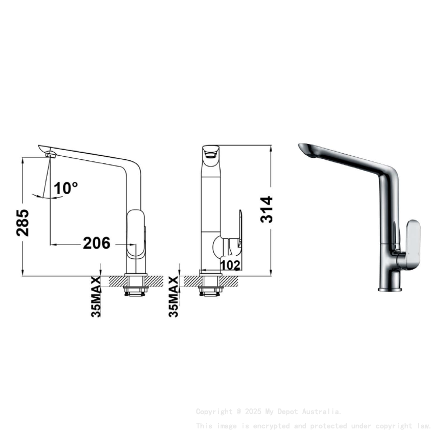 Kara Sink Mixer Chrome