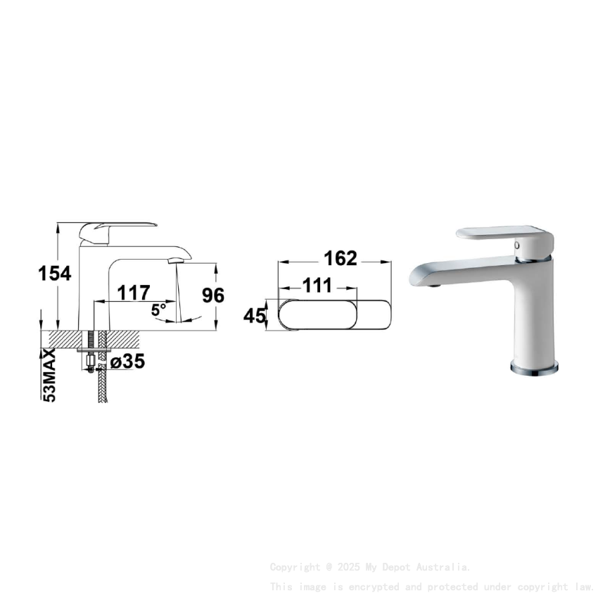 Kara Basin Mixer Chrome & White