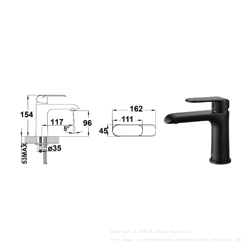 Kara Basin Mixer Matt Black