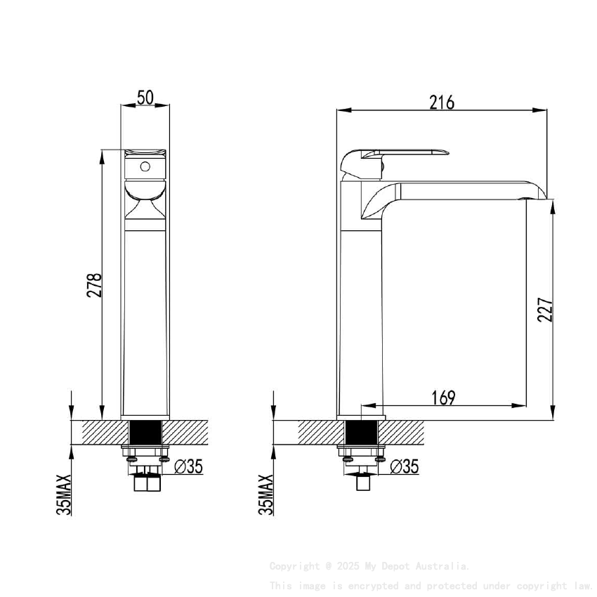 Kara High Rise Basin Mixer Brushed Nickel