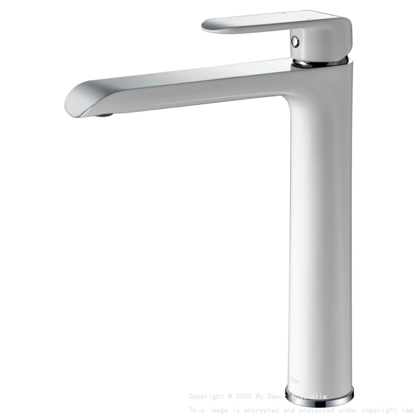 Kara High Rise Basin Mixer Chrome & White