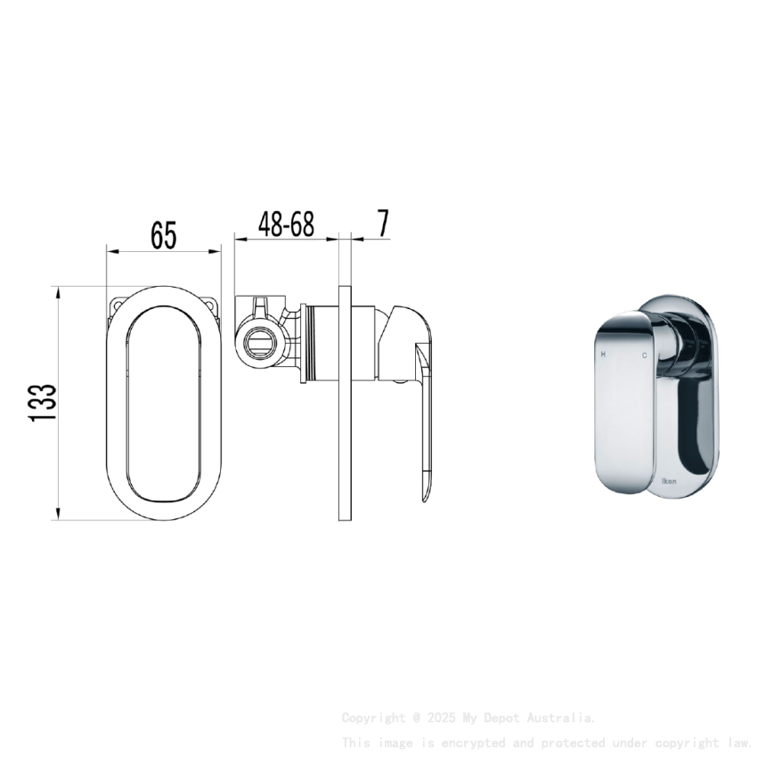 Kara Wall Mixer  Chrome