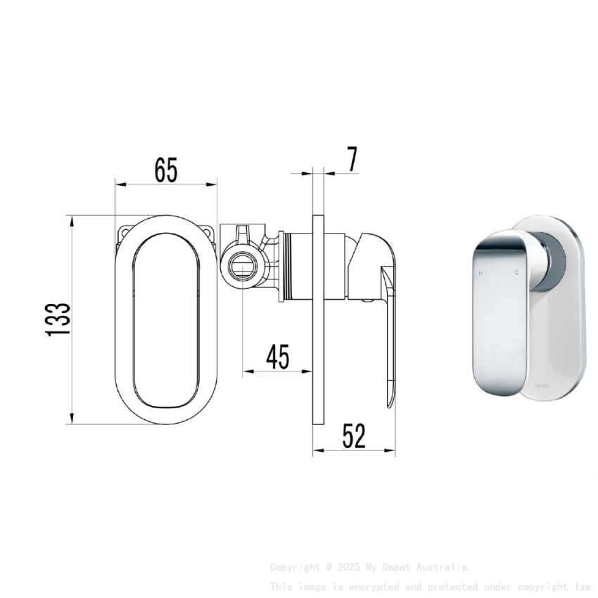 Kara Wall Mixer Chrome & White