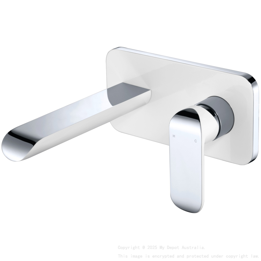 Kara Wall Basin Mixer Chrome & White