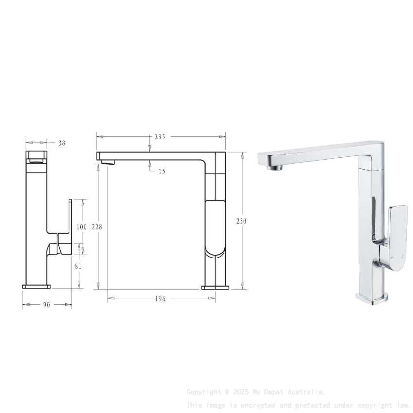 Flores Kitchen Mixer Chrome