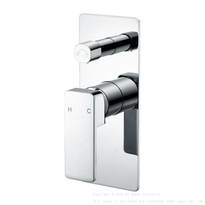 Flores Wall Mixer with Diverter Chrome
