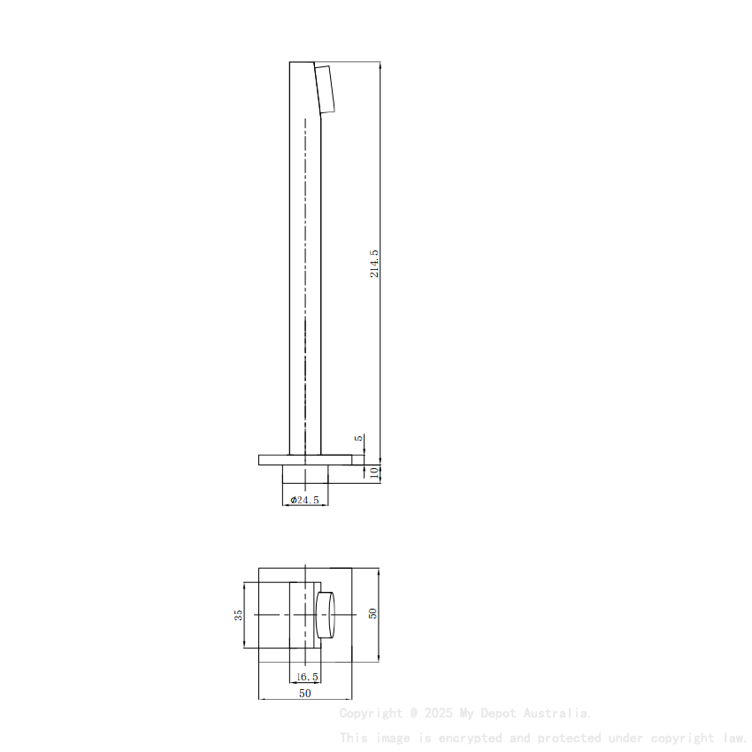 Flores Bath Spout Brushed Gold