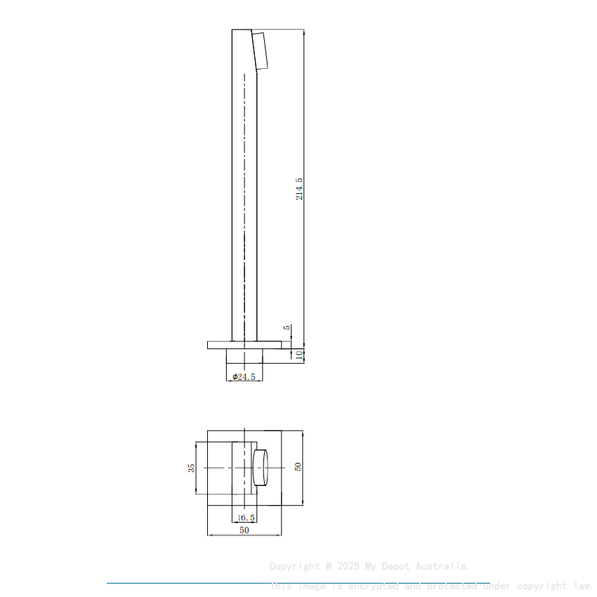 Flores Bath Spout Matt Black