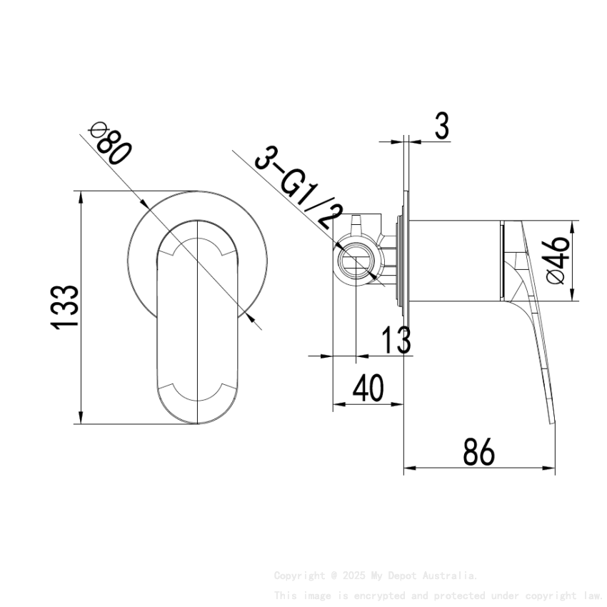 Sulu II Wall Mixer Rough-In Body