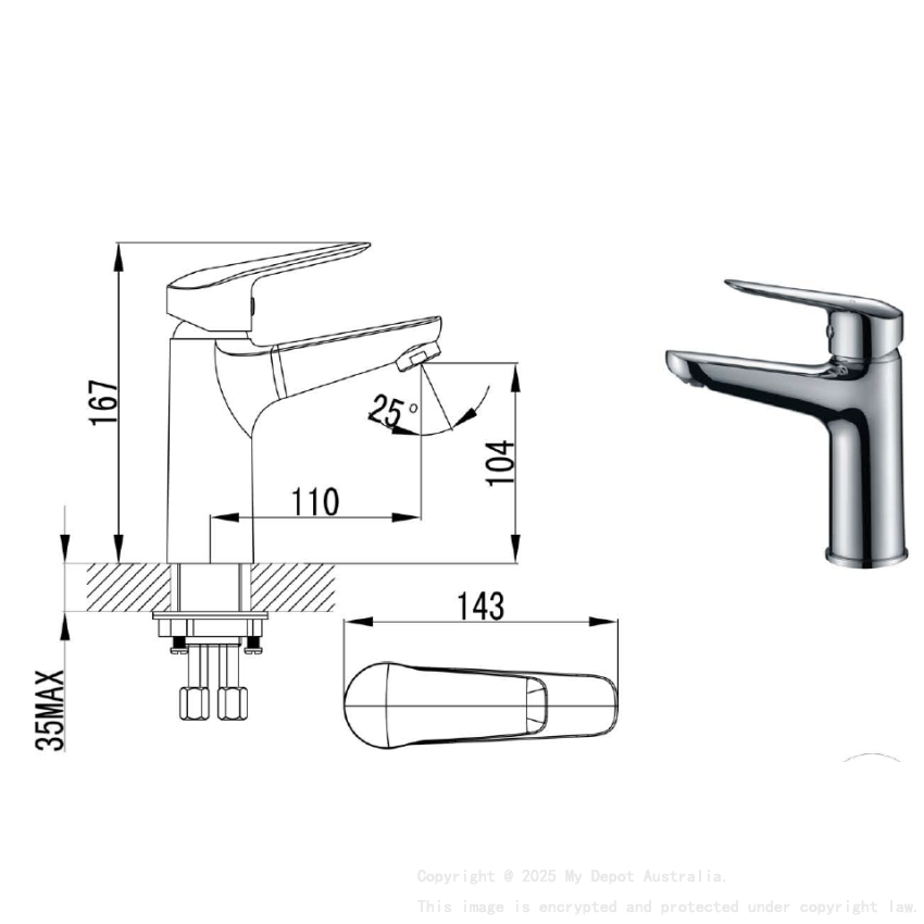 Sulu Basin Mixer Chrome