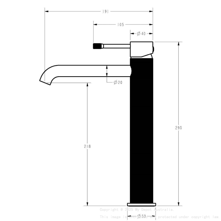 Linie High-Rise Basin Mixer Brushed Gold