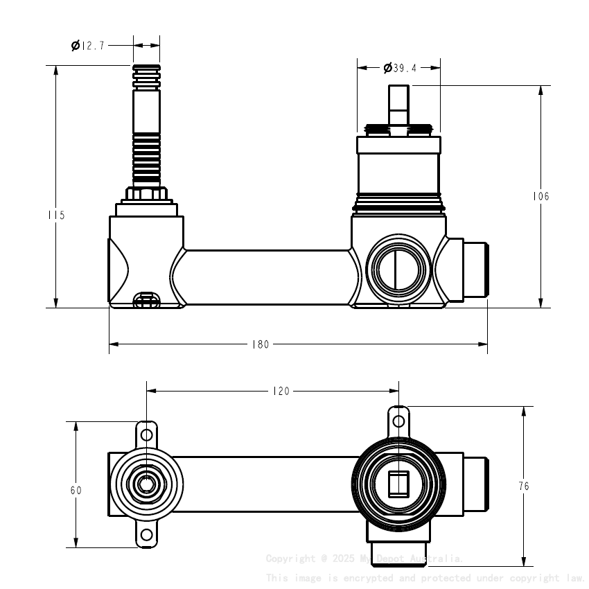 Linie Wall Basin Mixer Body 
