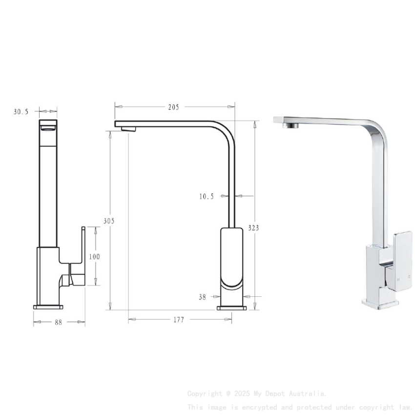 Ceram Sink Mixer Chrome