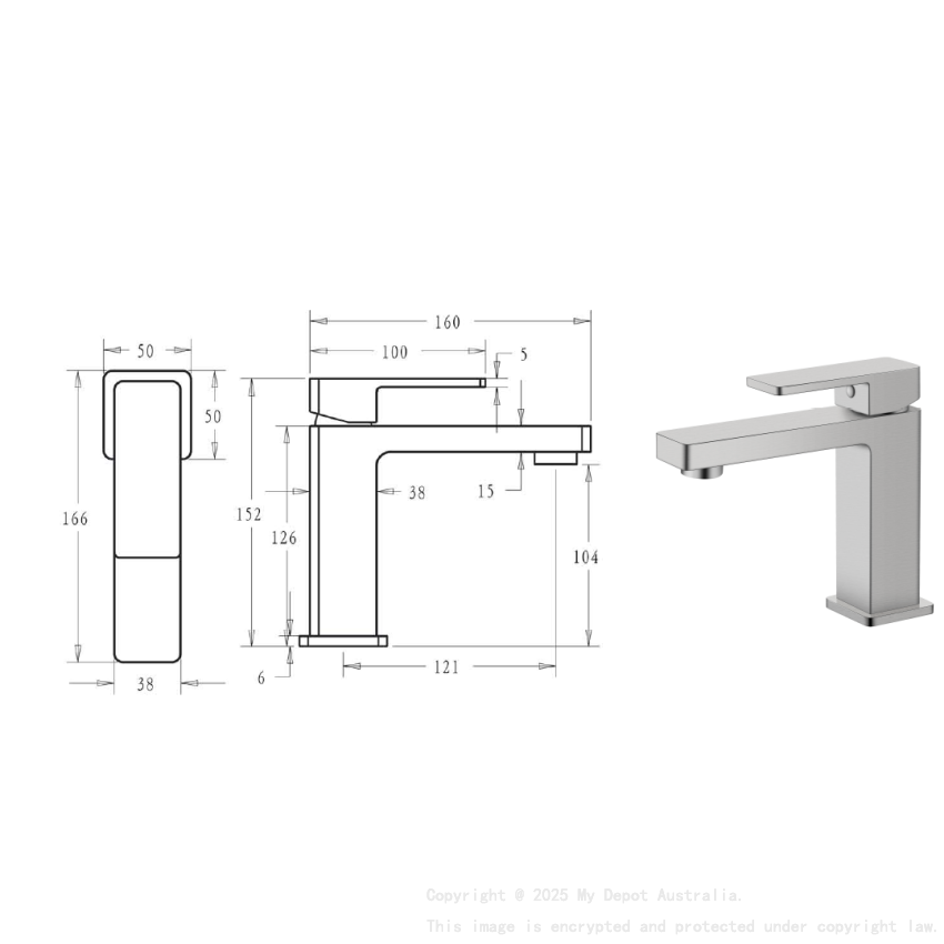 Ceram Basin Mixer Brushed Nickel