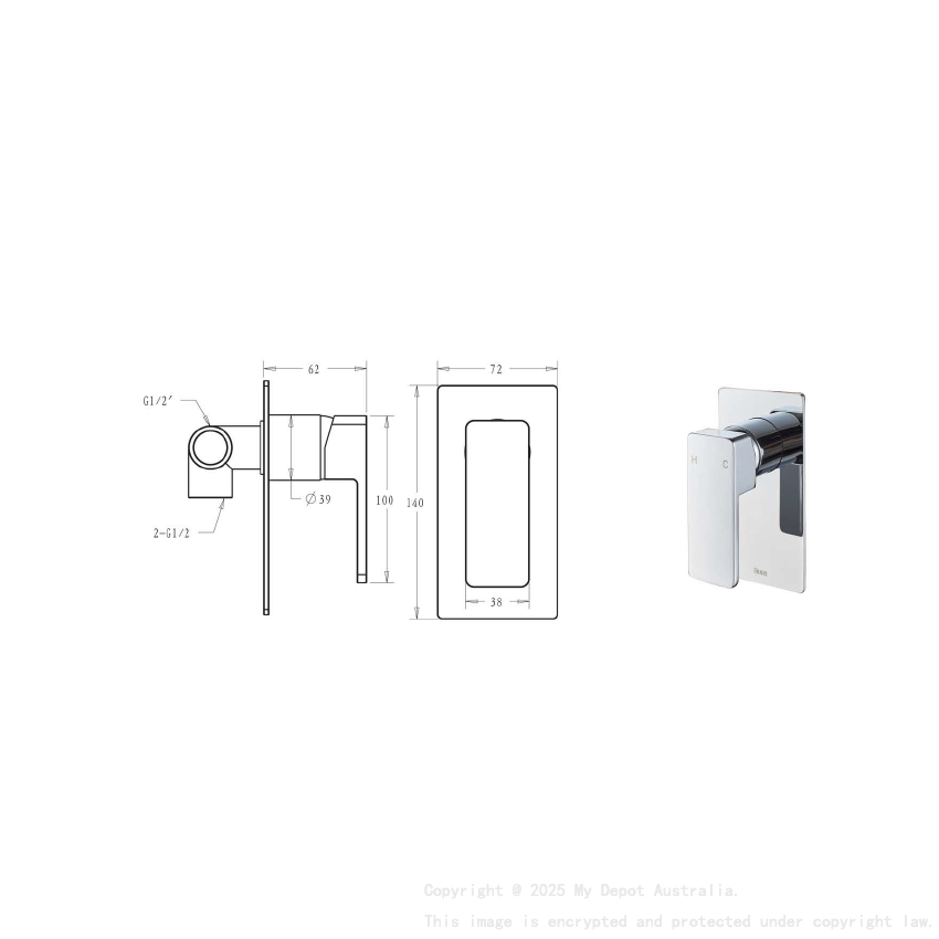 Ceram Wall Mixer Chrome