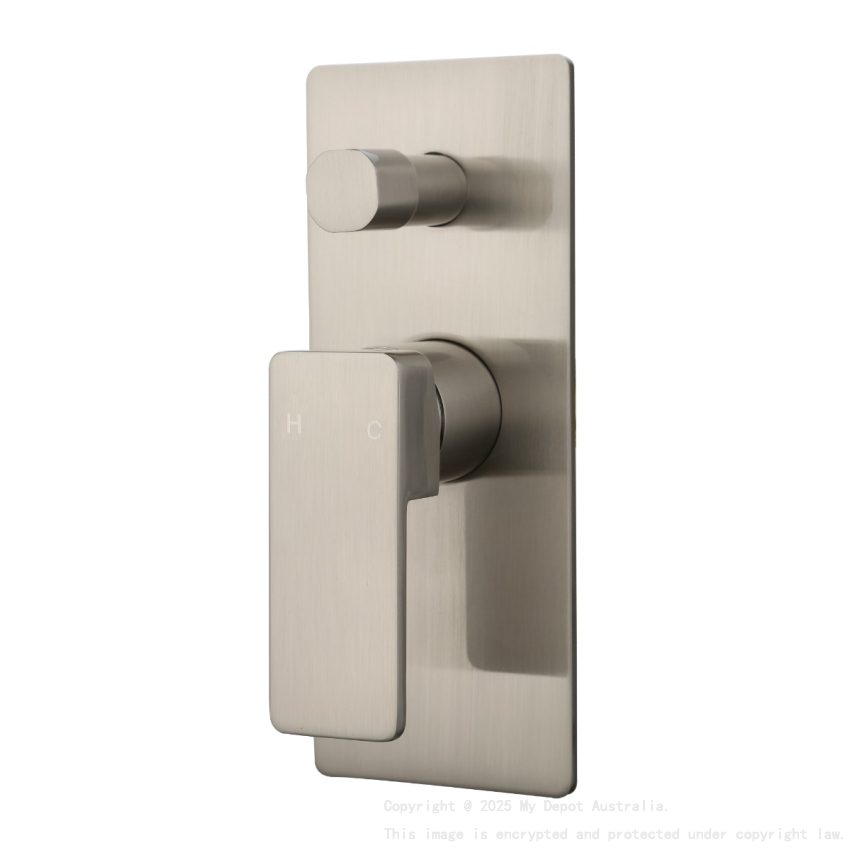 Ceram Wall Mixer with Diverter Brushed Nickel
