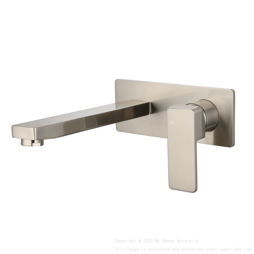 Ceram Wall Basin Mixer Brushed Nickel