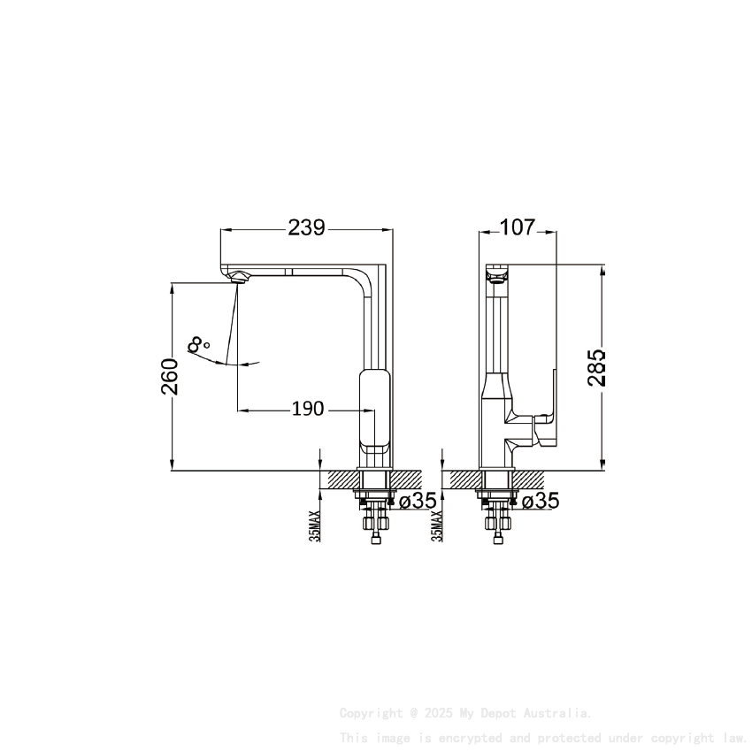 IKON-rose gold colour handle of HYB66-101 