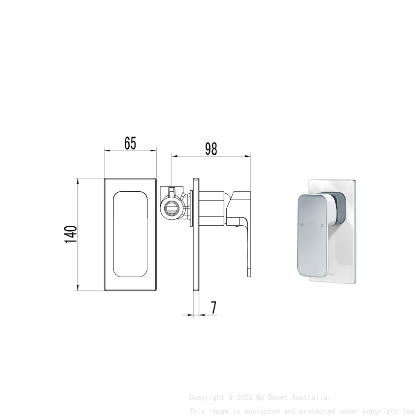 Seto Wall Mixer with Diverter Chrome & White
