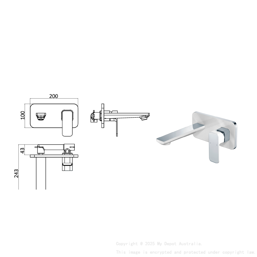 Seto Wall Basin Mixer Chrome & White