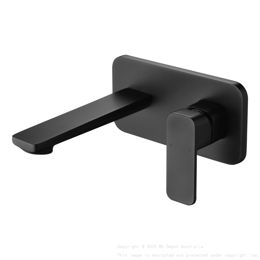 Seto Wall Basin Mixer Matt Black