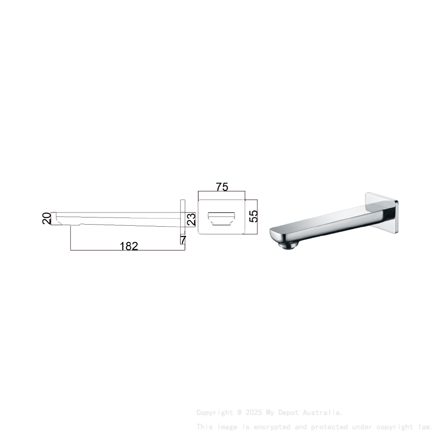 Seto Bath Spout Chrome