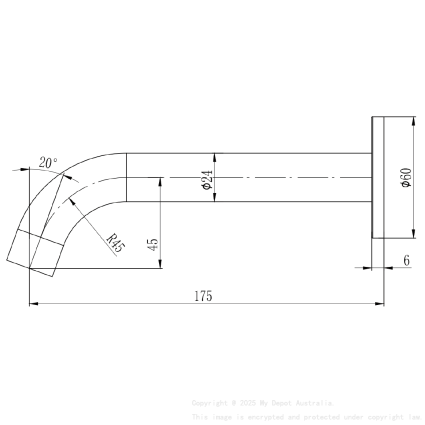 Soko Spout Chrome,60mm cover plate Chrome