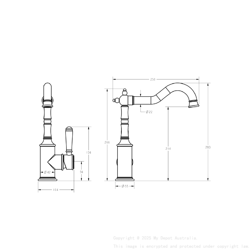 Clasico Sink Mixer Ceramic handle Chrome