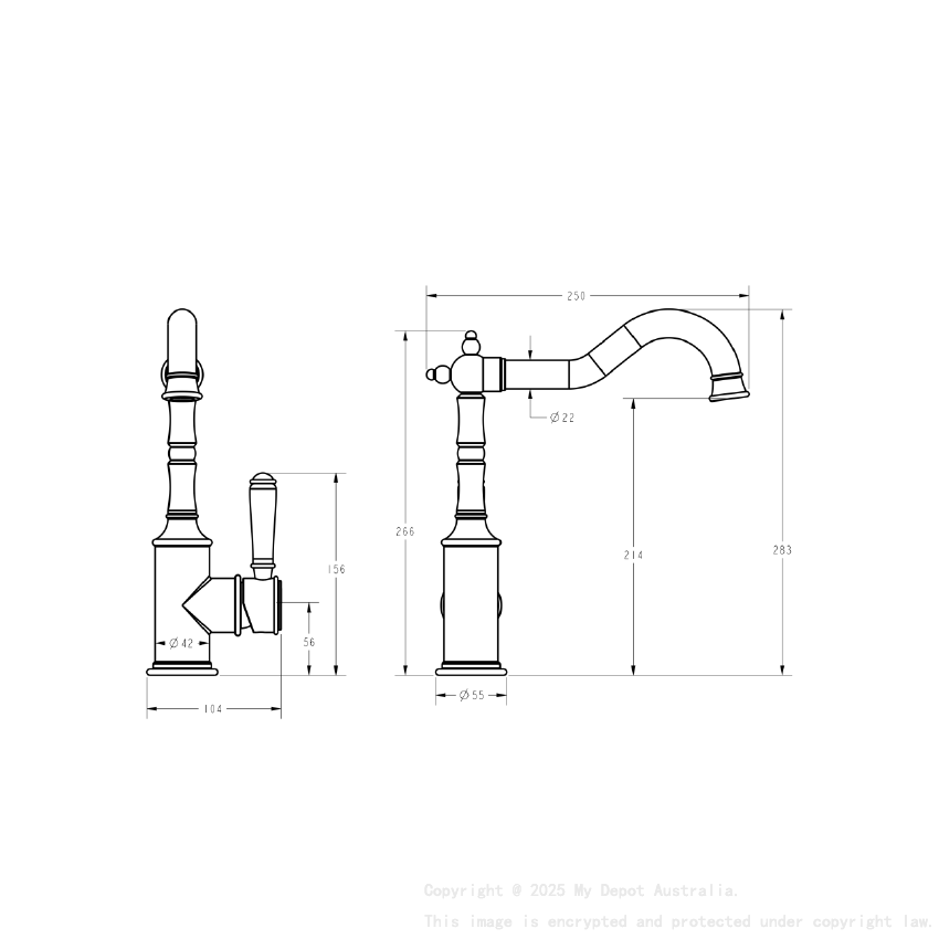 Clasico Sink Mixer in Brushed Nickel